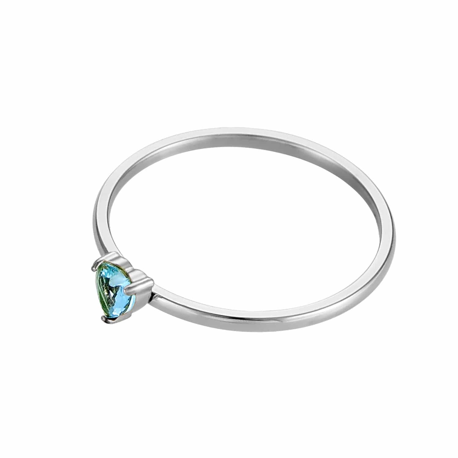 12-color Birthday Stone Birthday Stone Peach Heart Zircon Ring - Norellé