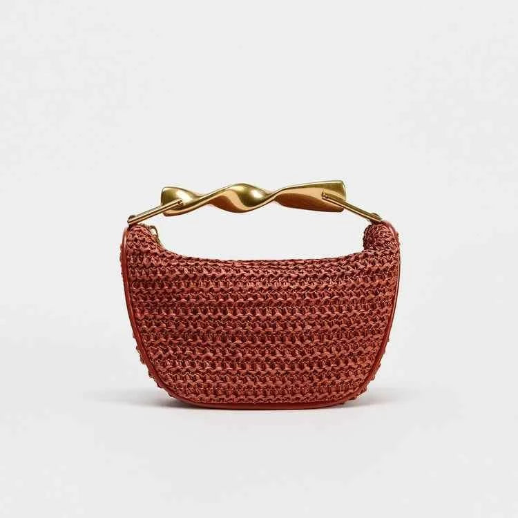 Half-Moon Beach Straw Shoulder Bags Women's