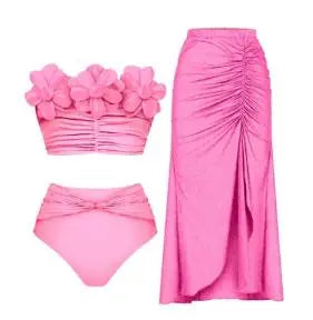 2PC Ruffe Bikini Set Women Swimwear Push Up Swimsuit Bottom Print Brazilian Biquini Bathing Suit - Norellé