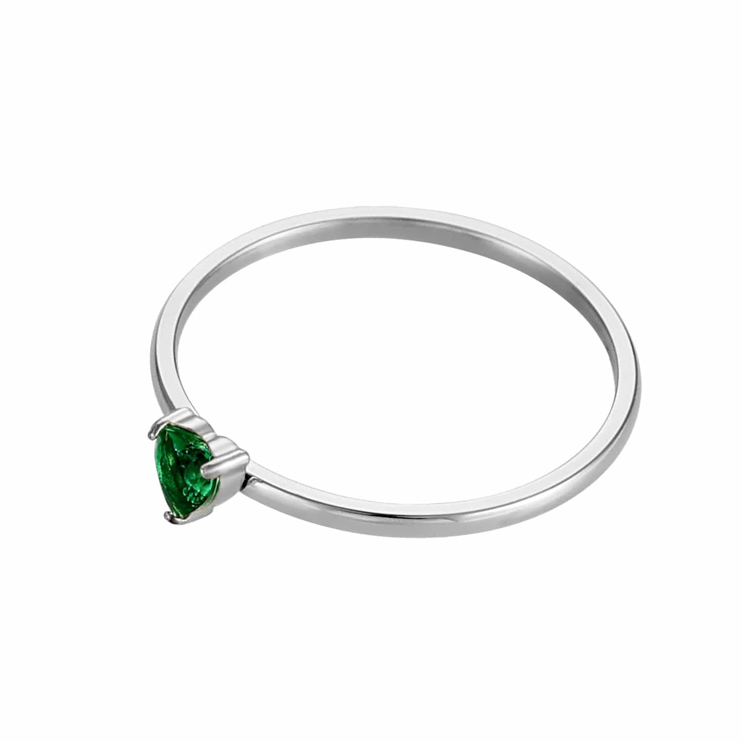 12-color Birthday Stone Birthday Stone Peach Heart Zircon Ring - Norellé