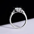 925 Sterling Silver Moissanite Ring Heart-shaped Hollow Couple Couple Rings - Norellé