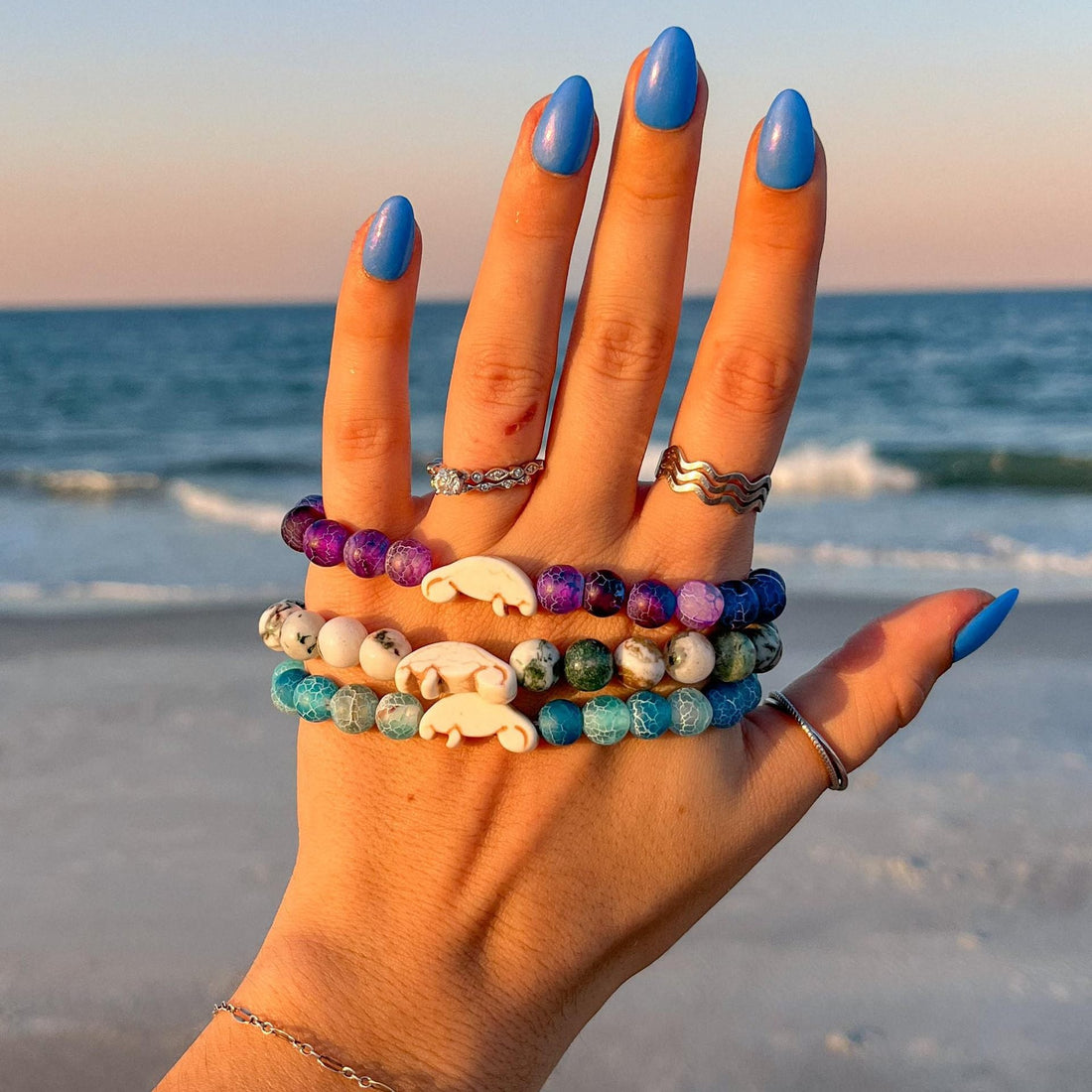 8mm Natural Stone Manatee Amazonite Bracelet - Norellé