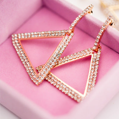 Exaggerated Geometry Triangle Copper Earrings For Women - Norellé