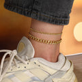 18K Gold Bold Cuban Link Chain Anklet Grinding Chain Fashion - Norellé