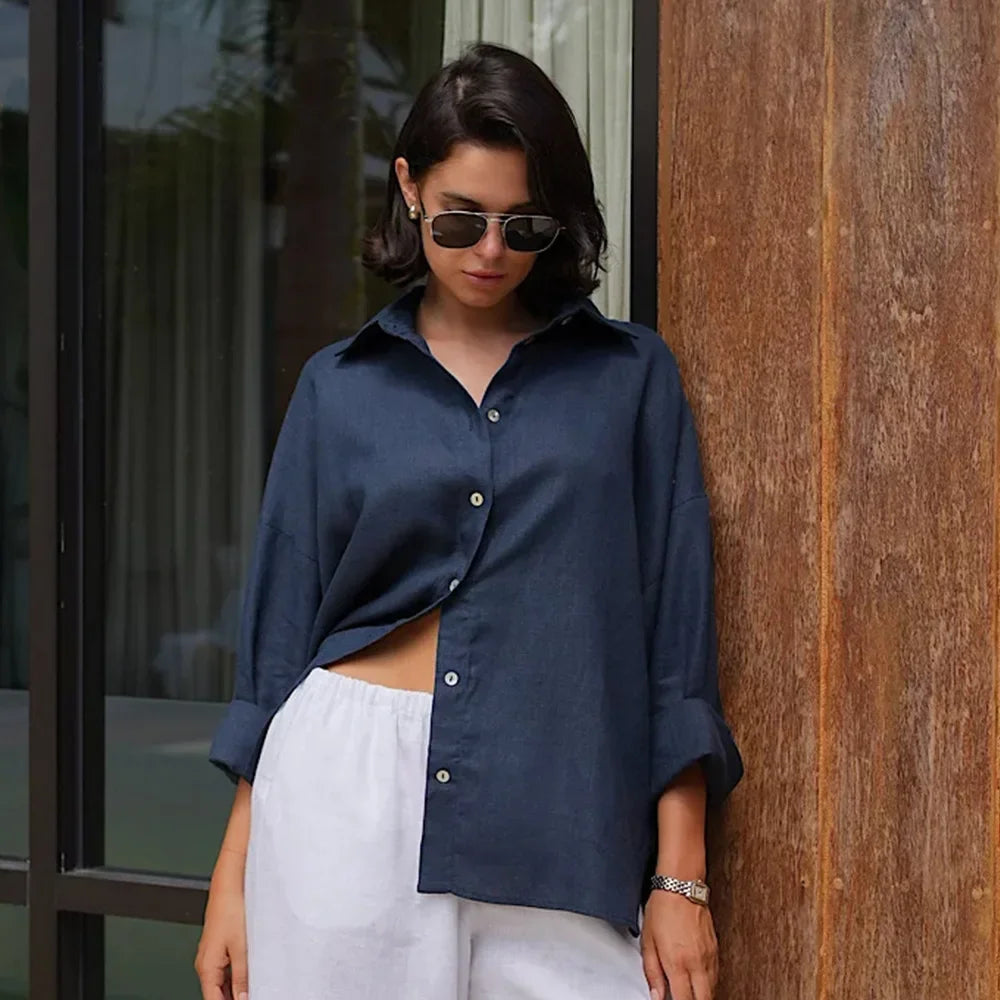 100% Cotton Versatile Lazy Casual Shirt Women’s