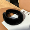 100% Real Mink Fur Headbands - black