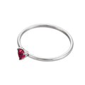 12-color Birthday Stone Peach Heart Zircon Ring - Steel Rose Red / No 5 - electronic accessories