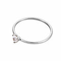 12-color Birthday Stone Peach Heart Zircon Ring - Steel White / No 5 - electronic accessories