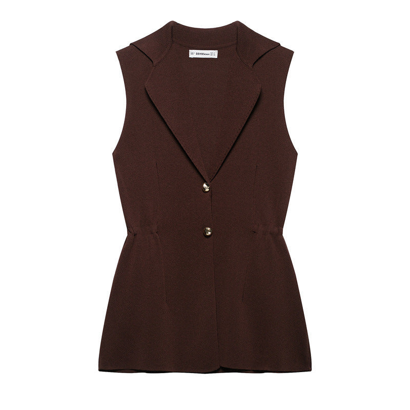 French Design Knitted Vest V-neck - Norellé