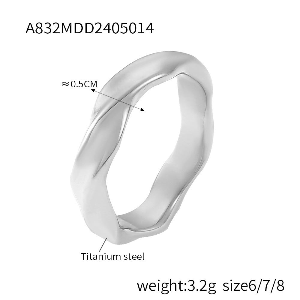 18K Gold Retro Easy Matching Design Geometric Inlaid Zircon Ring - Norellé