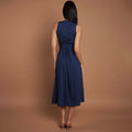 Sleeveless Round Neck Multi-button Strap Casual Dress - Norellé