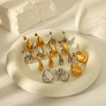 18K Gold High-grade Titanium Steel Simple Women’s Ear Studs - electronic accessories