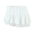 French Elegant Style Casual V-neck Backless Lace Up Halterneck Vest Short Skirt - Norellé