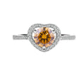 925 Sterling Silver Moissanite Ring Heart-shaped Hollow Couple Couple Rings - Norellé