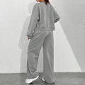 2 Pcs Zipper Cardigan Sets To Dress Woman Tracksuit Suits