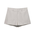 Thin Belt Striped Blazer Mini Shorts - Norellé
