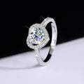 925 Sterling Silver Moissanite Ring Heart-shaped Hollow Couple Couple Rings - Norellé