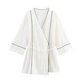Rolled Double Breasted Coat Wide Leg Pants - Norellé
