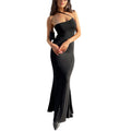 Solid Color Simple One Shoulder Backless Fishtail Dress - Norellé