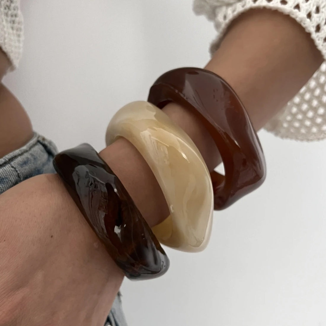 Acrylic Bracelet Exaggerated Ins Style Irregular Translucent - Norellé