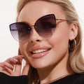 2pcs Frameless Large Cat Eye Sunglasses