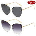 2pcs Frameless Large Cat Eye Sunglasses - z04