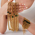 18K Gold-plated Inlaid Zircon Light Luxury Non-fading Stainless Steel Bracelet Necklace - Norellé
