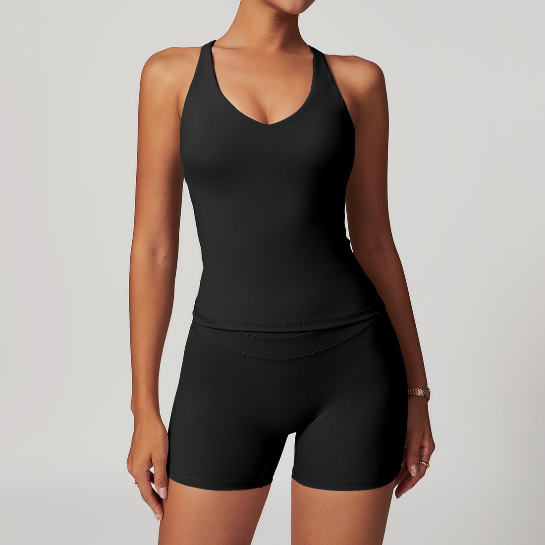 Brushed Tight Back Yoga Suit Stretch High Waist Workout Clothes - Norellé