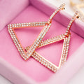 Exaggerated Geometry Triangle Copper Earrings For Women - Norellé