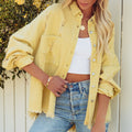 Lapel Long Sleeve Retro Street Ripped Burr Denim Coat - Norellé
