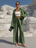 Fashion Graceful Plus Size Women's Long Sleeve Cardigan Two-piece Set Casual Solid Color Suit - Norellé