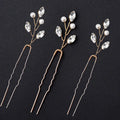 3Pcs Bridal Tiaras U-shaped Hairpin - Style 10