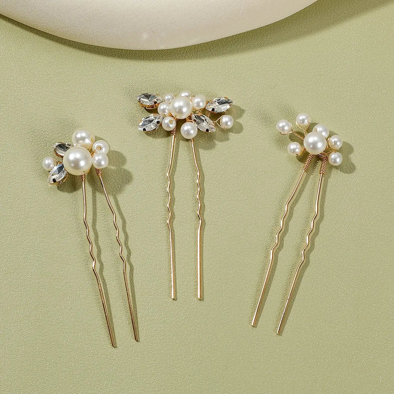 3Pcs Bridal Tiaras U-shaped Hairpin - Style 26