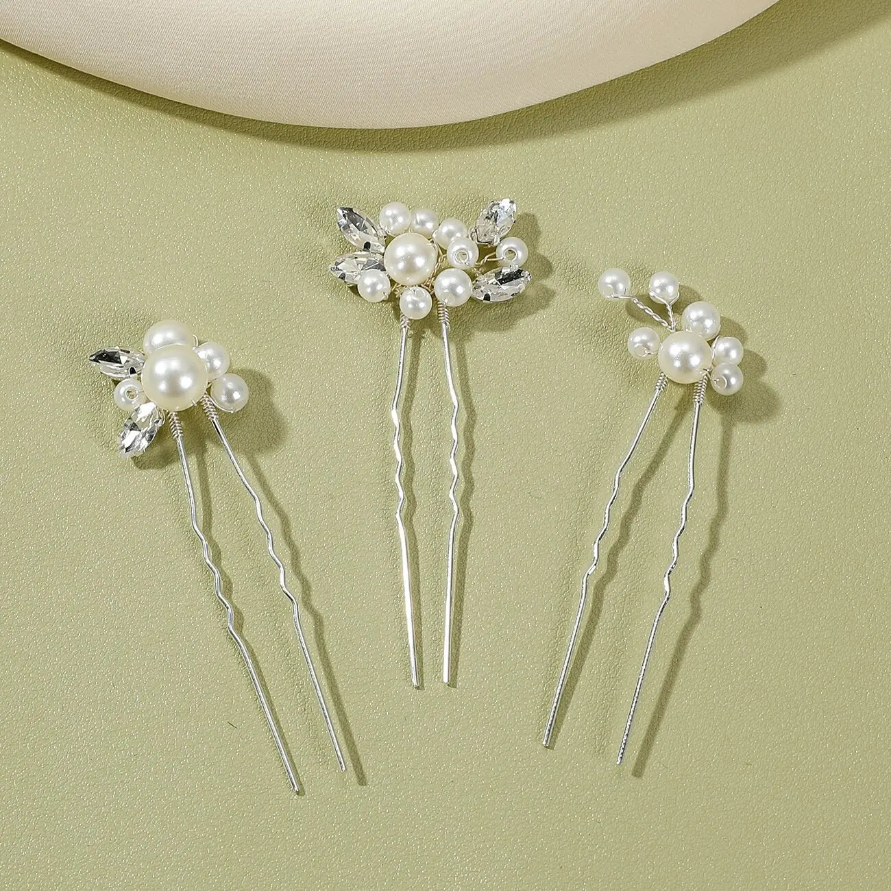3Pcs Bridal Tiaras U-shaped Hairpin - Style 27