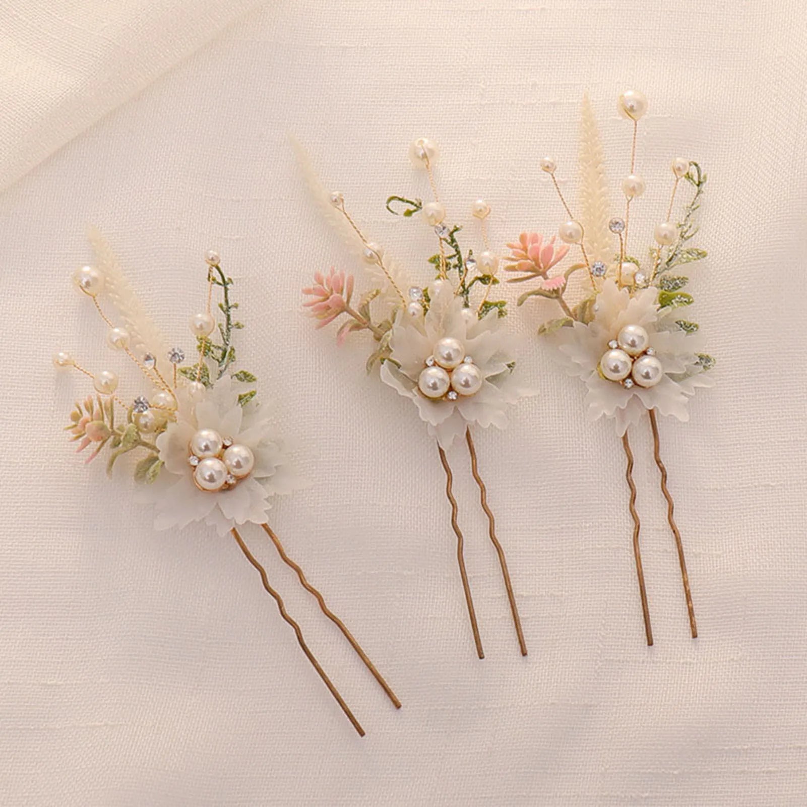 3Pcs Bridal Tiaras U-shaped Hairpin - Style 31
