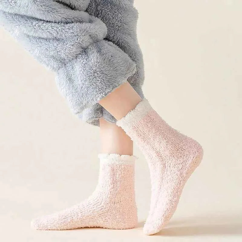 4 Pairs Thick Women Winter Warm Fuzzy Fluffy Socks