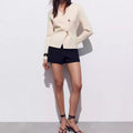 Women's Fashionable Asymmetric Button Coat - Norellé