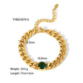 18K Gold-plated Inlaid Zircon Light Luxury Non-fading Stainless Steel Bracelet Necklace - Norellé