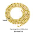 9mm Cuban Link Chain Alloy Single Row Drill Men's Necklace - Norellé