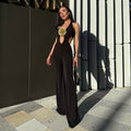 Lace-up Golden Three-dimensional Flower One-piece Trousers - Norellé