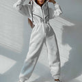 Casual Women Basic Hoodie Two Piece Sets Zipper Drawstring - Norellé