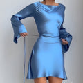Waist Trimming Lace Up Satin Dress Women's Bag Hip Skirt - Norellé