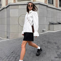White Loose Puff Sleeves Shirt Women's Top - Norellé