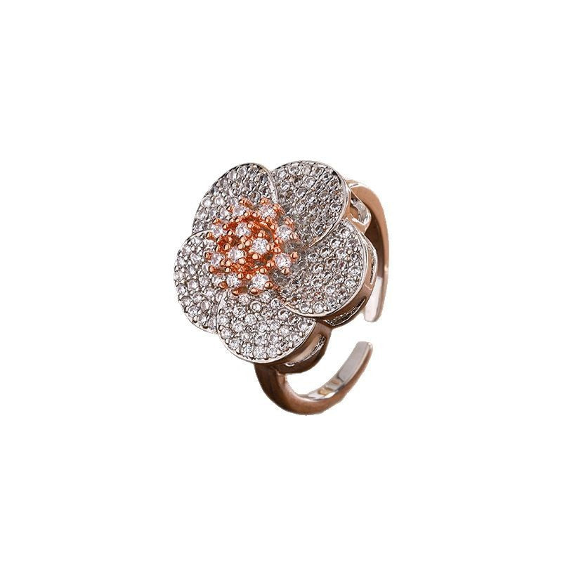 Zircon Shining Flowers Set Rings Simple - Norellé