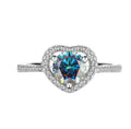 925 Sterling Silver Moissanite Ring Heart-shaped Hollow Couple Couple Rings - Norellé
