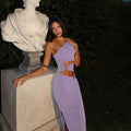 Elegant Pure Desire Diagonal Collar High Skinny Sheath Dress - Norellé