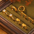 18K Gold Retro Easy Matching Design Geometric Inlaid Zircon Ring - Norellé
