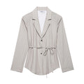 Thin Belt Striped Blazer Mini Shorts - Norellé