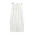 Rolled Double Breasted Coat Wide Leg Pants - Norellé