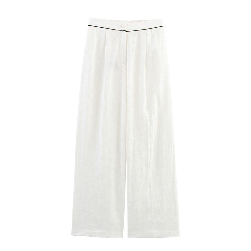 Rolled Double Breasted Coat Wide Leg Pants - Norellé